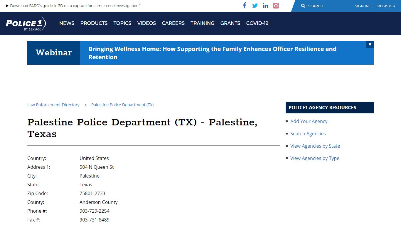 Palestine Police Department (TX) - Palestine, Texas